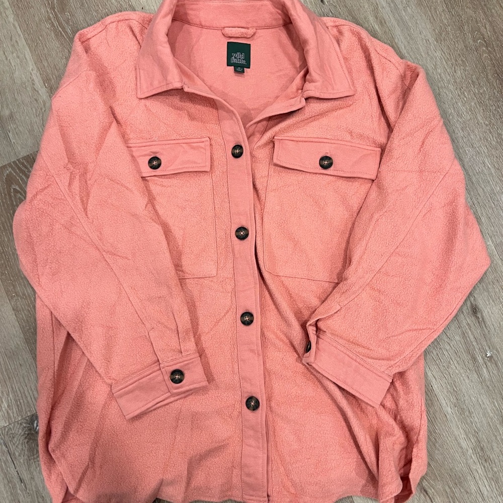 Oversized Long Sleeve Button Down Shirt Jacket Soft Comfy Casual